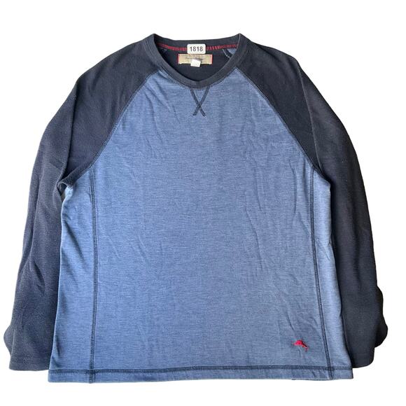 Tommy Bahama Men’s Long Sleeve Screw Neck T-shirt size L/G, Blue - Picture 1 of 6